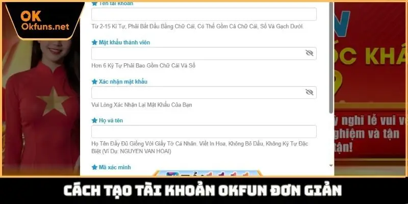 Cách tạo tài khoản Okfun đơn giản