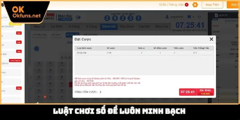 Luật chơi số đề luôn minh bạch